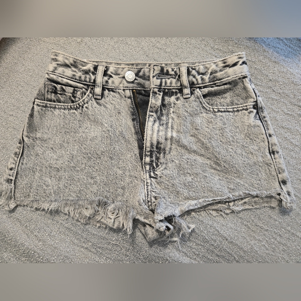 PacSun Gray Acid Wash Denim Shorts